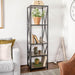 Walker Edison Bookcase Driftwood 61" X-Frame Metal Tall Wood Bookcase - Available in 5 Colours