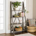 Walker Edison Bookcase Grey 68" Solid Wood Ladder Bookshelf - Grey