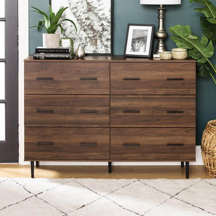 Walker Edison Buffet Modern Rustic Farmhouse Wood 6-Drawer Dresser - Available in 3 Colours