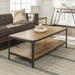 Walker Edison Coffee Table Barnwood Angle Iron Rustic Rectangular Coffee Table - Available in 5 Colours