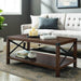 Walker Edison Coffee Table Dark Walnut Metal X Rectangular Coffee Table - Available in 4 Colours