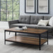 Walker Edison Coffee Table Rustic Oak Angle Iron Rustic Rectangular Coffee Table - Available in 5 Colours