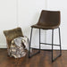 Walker Edison Counter Stool 24" Industrial Faux Leather Counter Stools (Set of 2) - Available in 5 Colours