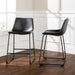 Walker Edison Counter Stool Black 24" Industrial Faux Leather Counter Stools (Set of 2) - Available in 5 Colours