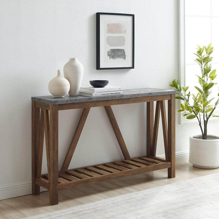 Walker Edison Entryway 52" Modern Rustic A-Frame Farmhouse Entryway Table - Available in 2 Colours