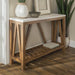 Walker Edison Entryway Table Faux White Marble/Walnut 52" Rustic Entryway Table - Faux White Marble/Walnut