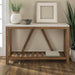 Walker Edison Entryway Table Faux White Marble/Walnut 52" Rustic Entryway Table - Faux White Marble/Walnut