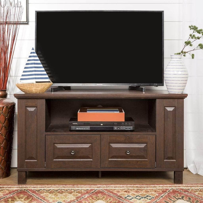Walker Edison TV Stand 44" Columbus Traditional Wood TV Stand - Available in 2 Colours