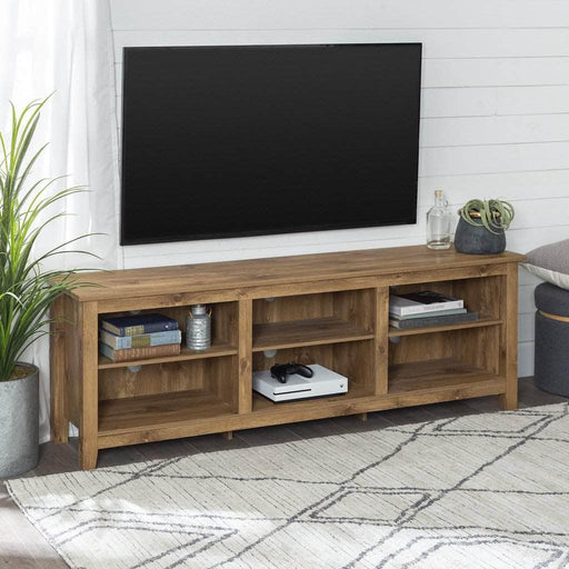 Walker Edison TV Stand 70" Essential Rustic Wood TV Stand - Available in 10 Colours