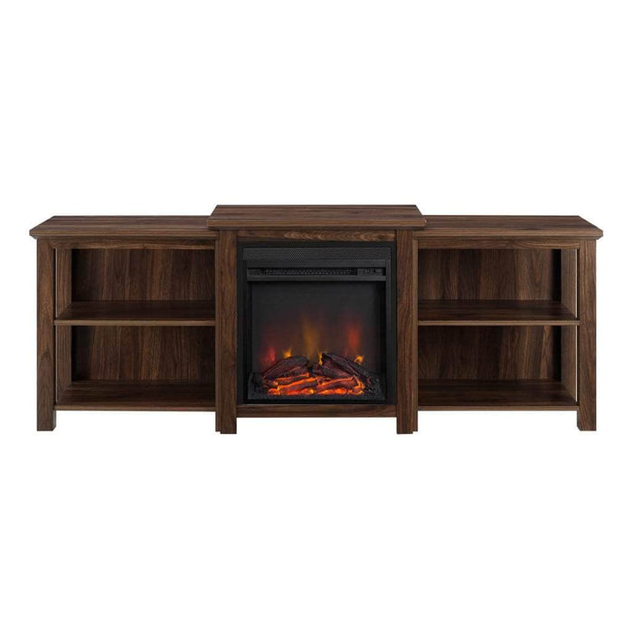 Walker Edison TV Stand 70" Tiered Top Open Shelf Fireplace TV Console - Available in 2 Colours