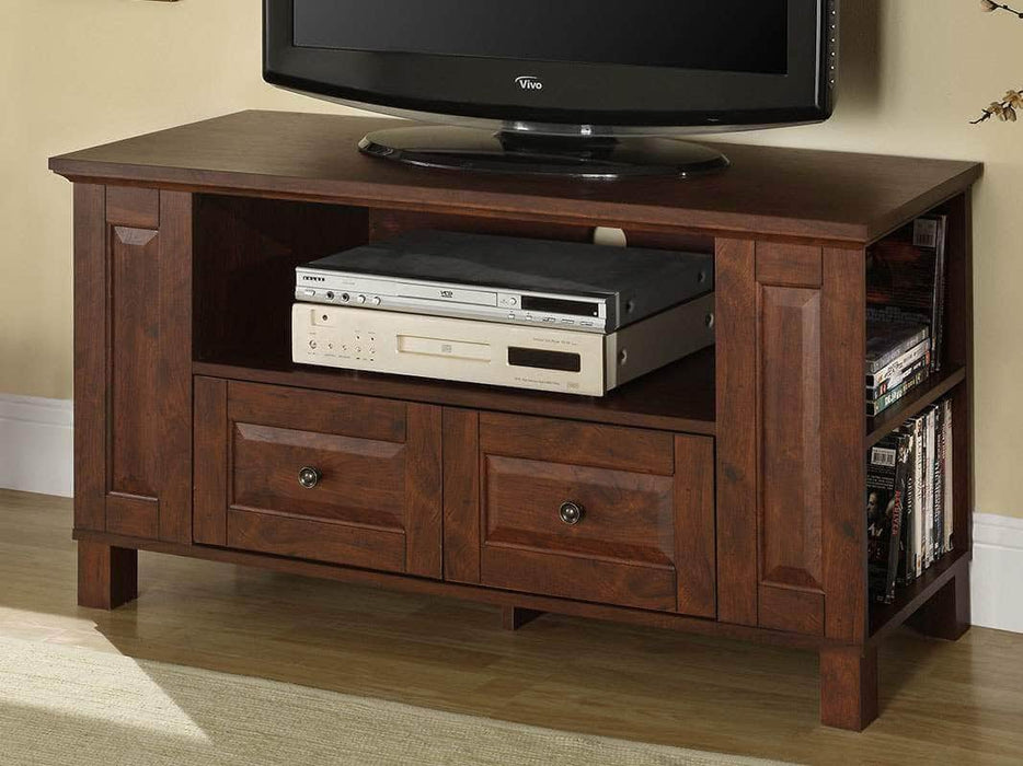 Walker Edison TV Stand Brown 44" Columbus Traditional Wood TV Stand - Available in 2 Colours