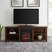 Walker Edison TV Stand Dark Walnut 70" Tiered Top Open Shelf Fireplace TV Console - Available in 2 Colours