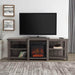 Walker Edison TV Stand Slate Grey 70" Tiered Top Open Shelf Fireplace TV Console - Available in 2 Colours