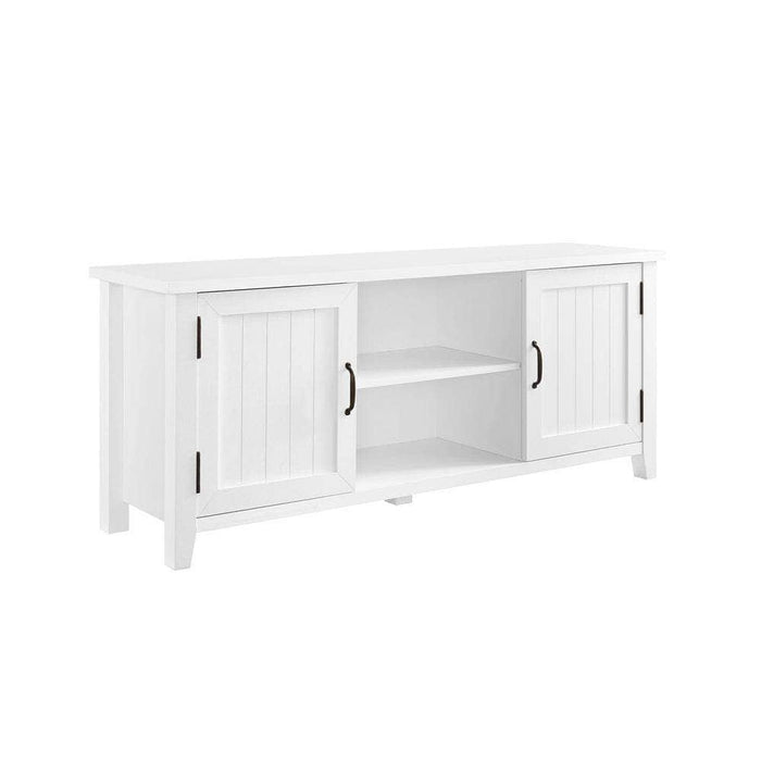 Walker Edison TV Stand Solid White 58" Grooved Door TV Console - Solid White